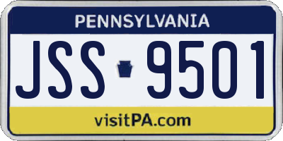 PA license plate JSS9501