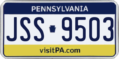 PA license plate JSS9503