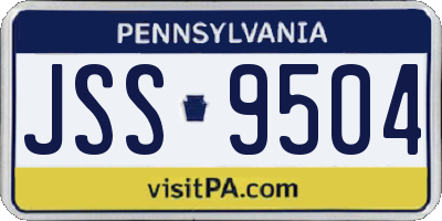 PA license plate JSS9504