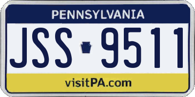 PA license plate JSS9511