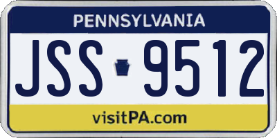 PA license plate JSS9512