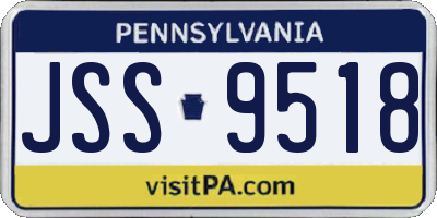 PA license plate JSS9518