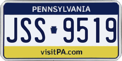 PA license plate JSS9519