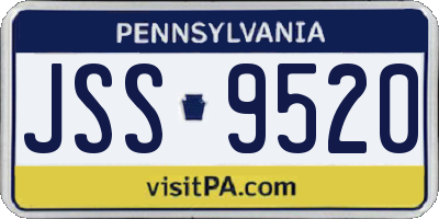 PA license plate JSS9520