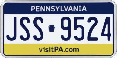 PA license plate JSS9524