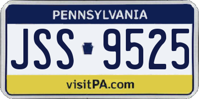 PA license plate JSS9525