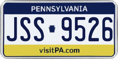 PA license plate JSS9526