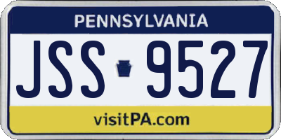 PA license plate JSS9527