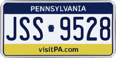 PA license plate JSS9528