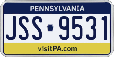 PA license plate JSS9531