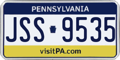PA license plate JSS9535