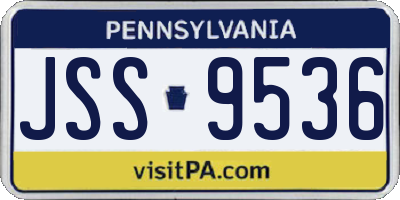 PA license plate JSS9536