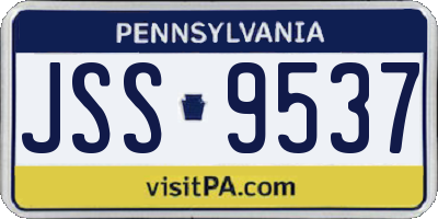 PA license plate JSS9537