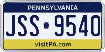 PA license plate JSS9540
