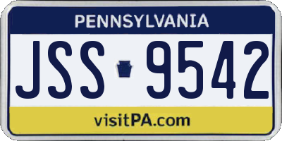 PA license plate JSS9542
