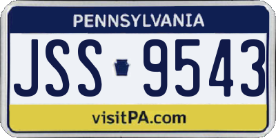 PA license plate JSS9543