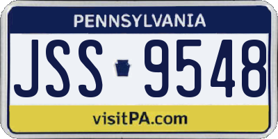 PA license plate JSS9548