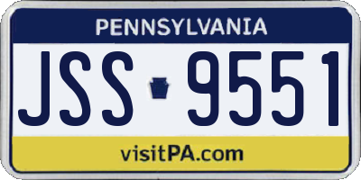 PA license plate JSS9551