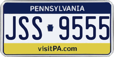PA license plate JSS9555