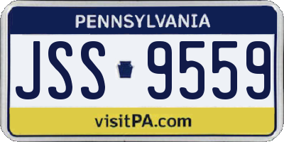 PA license plate JSS9559