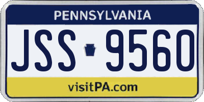PA license plate JSS9560