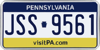 PA license plate JSS9561