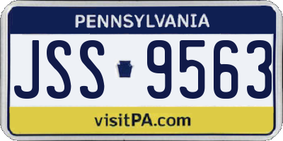 PA license plate JSS9563