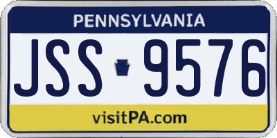 PA license plate JSS9576