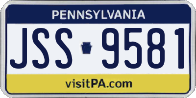 PA license plate JSS9581