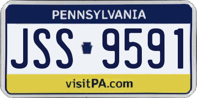 PA license plate JSS9591