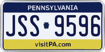 PA license plate JSS9596