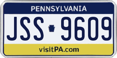 PA license plate JSS9609