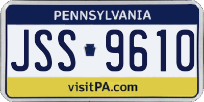 PA license plate JSS9610