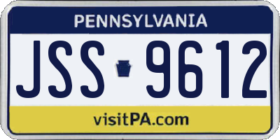 PA license plate JSS9612