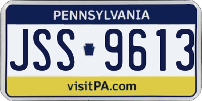 PA license plate JSS9613