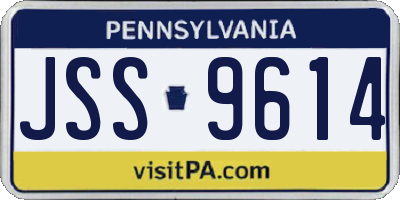 PA license plate JSS9614