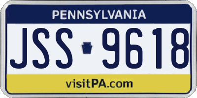 PA license plate JSS9618