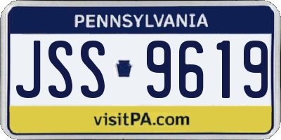 PA license plate JSS9619