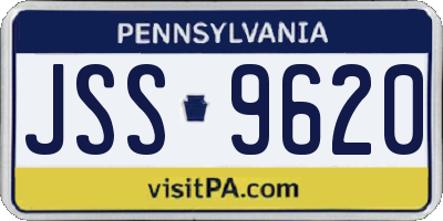 PA license plate JSS9620