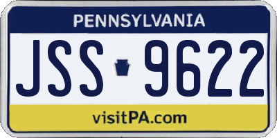 PA license plate JSS9622