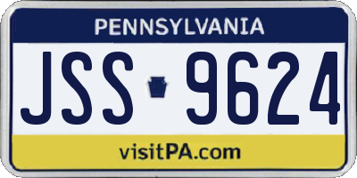 PA license plate JSS9624