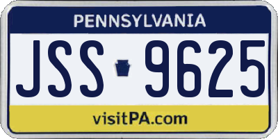 PA license plate JSS9625