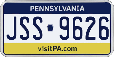 PA license plate JSS9626