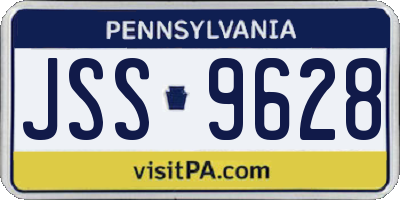 PA license plate JSS9628