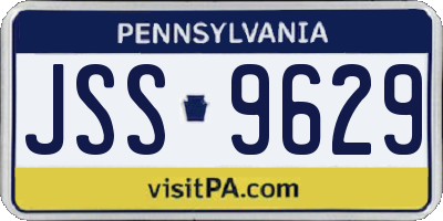 PA license plate JSS9629