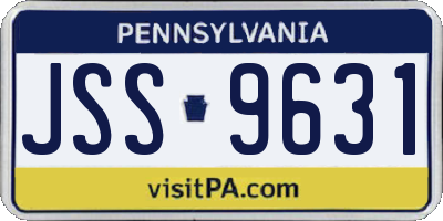 PA license plate JSS9631