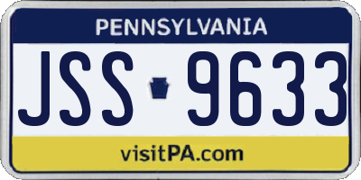 PA license plate JSS9633