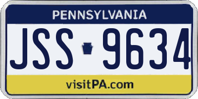 PA license plate JSS9634
