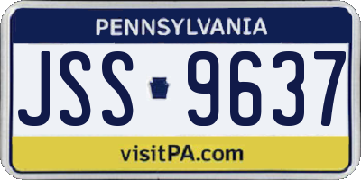 PA license plate JSS9637