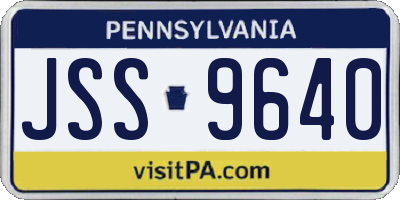 PA license plate JSS9640